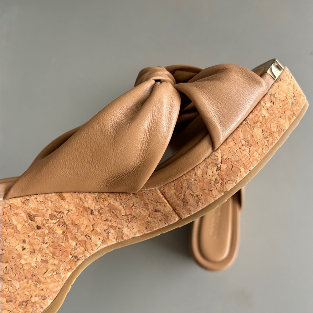 Jimmy Choo Tan Cork Wedge Sandals 8 - Picture 8 of 8